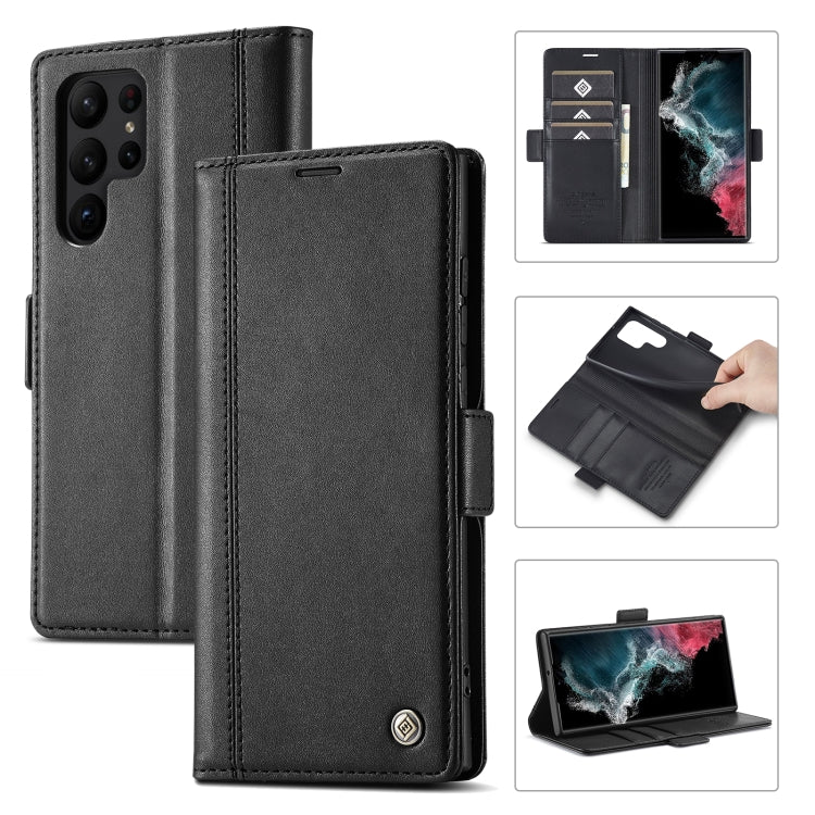 For Samsung Galaxy S23 Ultra 5G LC.IMEEKE PU + TPU Skin-friendly Feeling Leather Phone Case