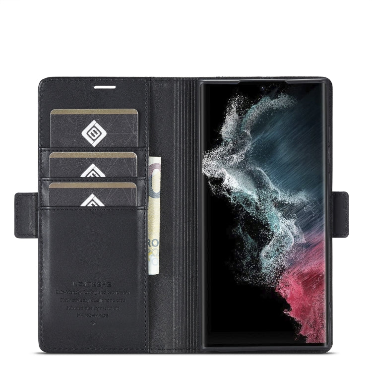 For Samsung Galaxy S23 Ultra 5G LC.IMEEKE PU + TPU Skin-friendly Feeling Leather Phone Case