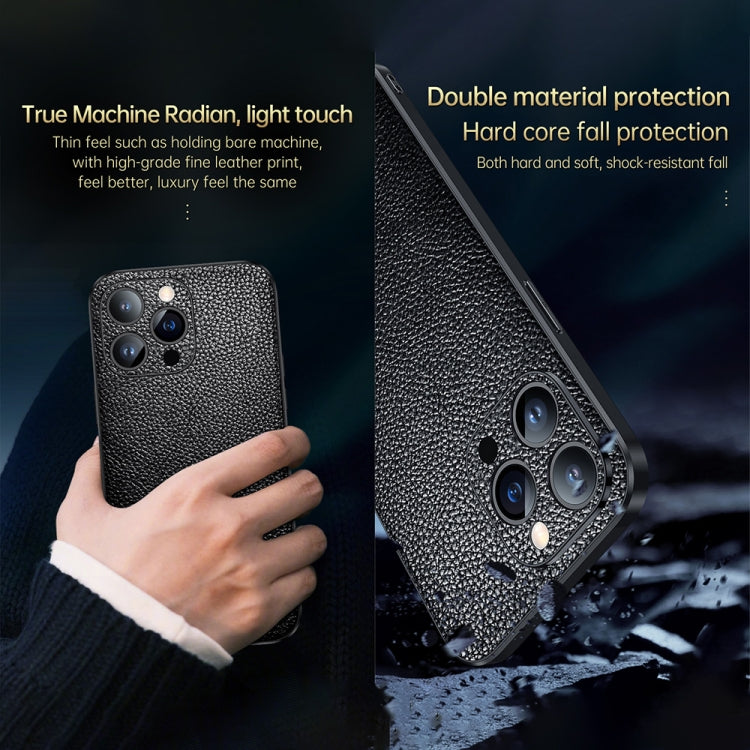 For iPhone 14 SULADA Invisible Bracket Leather Back Cover Phone Case