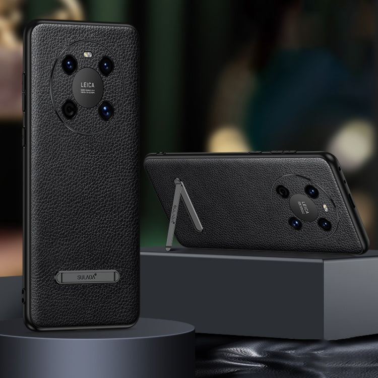 For Huawei Mate 40 SULADA Invisible Bracket Leather Back Cover Phone Case