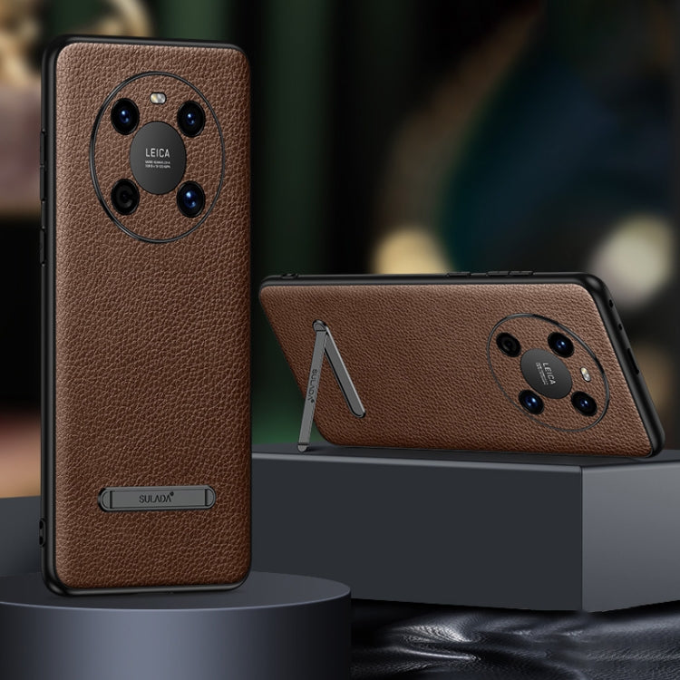 For Huawei Mate 40 SULADA Invisible Bracket Leather Back Cover Phone Case