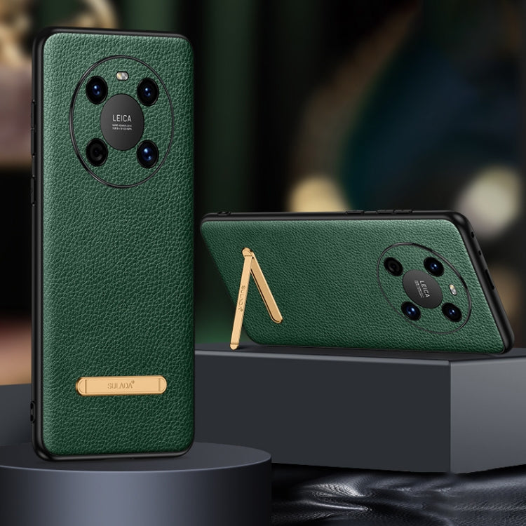 For Huawei Mate 40 SULADA Invisible Bracket Leather Back Cover Phone Case