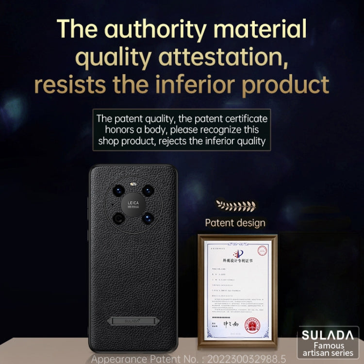 For Huawei Mate 40 SULADA Invisible Bracket Leather Back Cover Phone Case