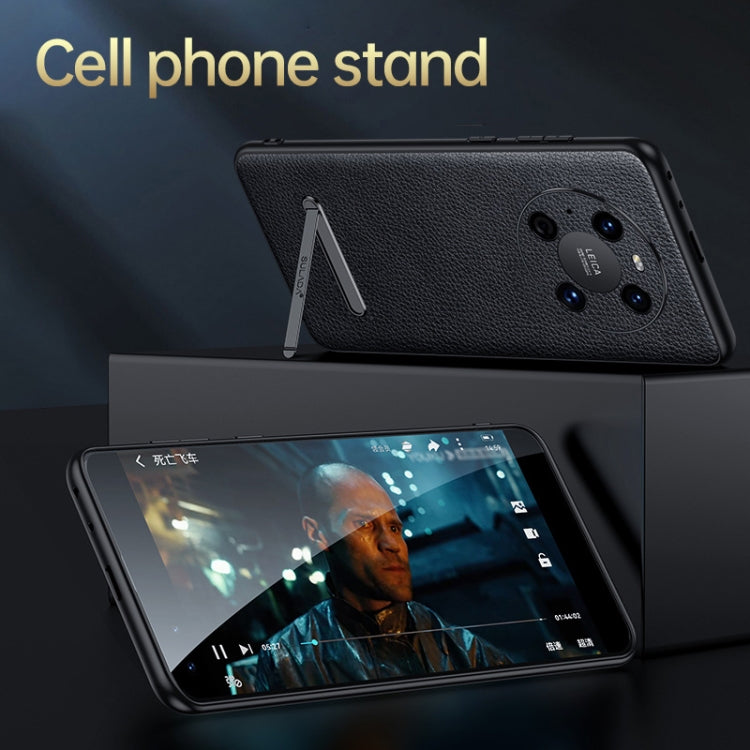 For Huawei Mate 40 SULADA Invisible Bracket Leather Back Cover Phone Case