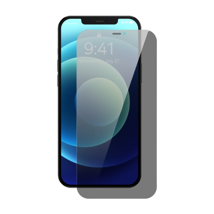 For iPhone 12/12 Pro Baseus 0.3mm Crystal Privacy Protection Tempered Glass Screen Protector with Dust Filter
