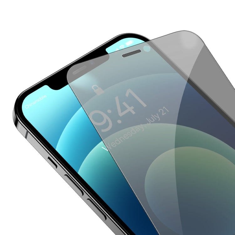 For iPhone 12/12 Pro Baseus 0.3mm Crystal Privacy Protection Tempered Glass Screen Protector with Dust Filter