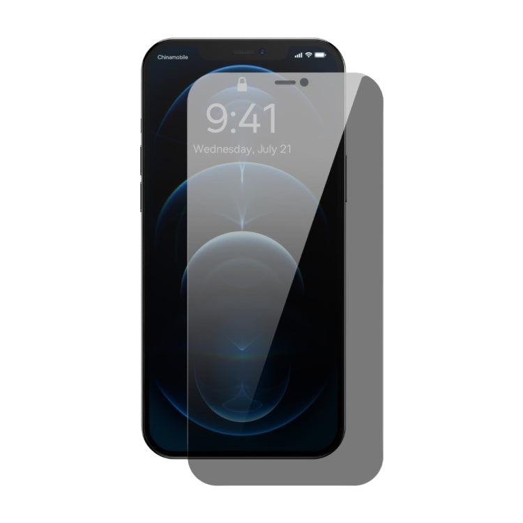 For iPhone 12 Pro Max Baseus 0.3mm Crystal Privacy Protection Tempered Glass Screen Protector with Dust Filter