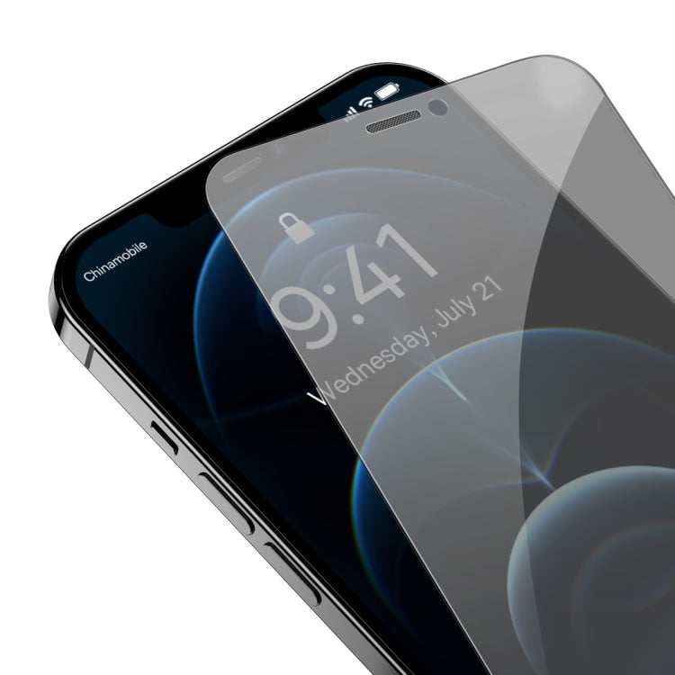 For iPhone 12 Pro Max Baseus 0.3mm Crystal Privacy Protection Tempered Glass Screen Protector with Dust Filter