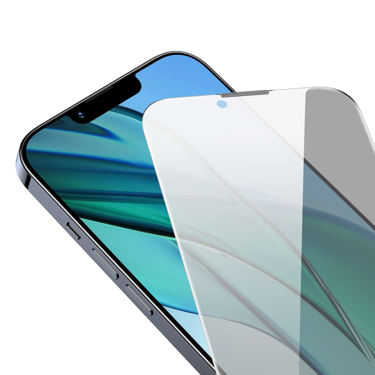 For iPhone 14 / 13 Pro / 13 Baseus 0.3mm Crystal Privacy Protection Tempered Glass Screen Protector with Dust Filter