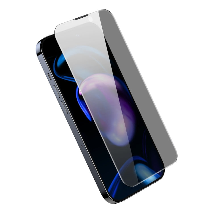 For iPhone 14 Pro Baseus 0.3mm Crystal Privacy Protection Tempered Glass Screen Protector with Dust Filter
