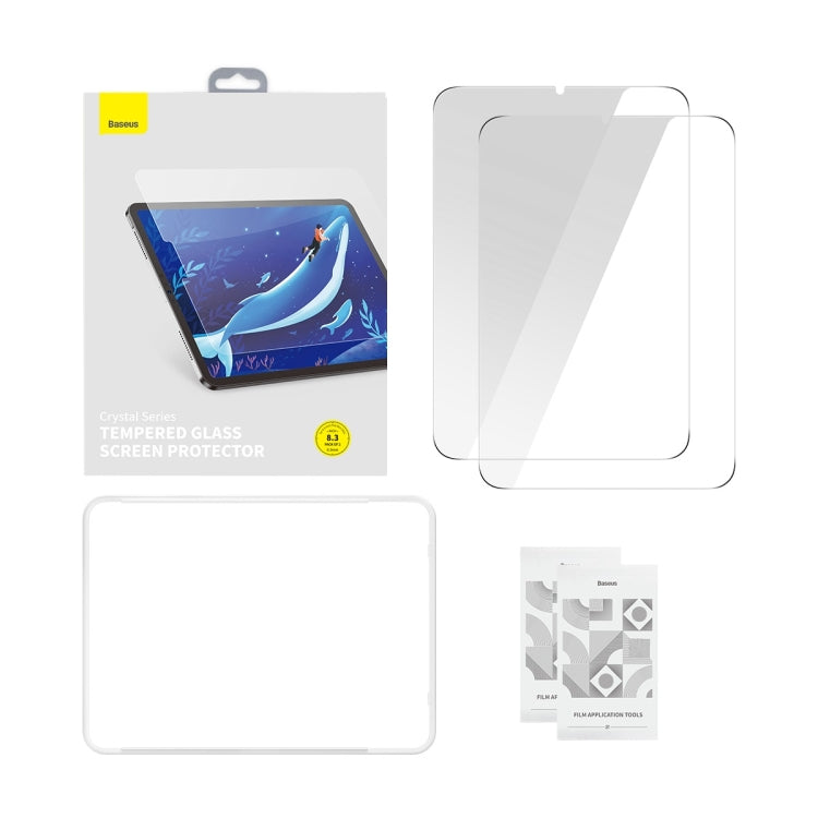For iPad mini 2021 2pcs Baseus Crystal Series 0.3mm HD Tempered Glass Screen Protector