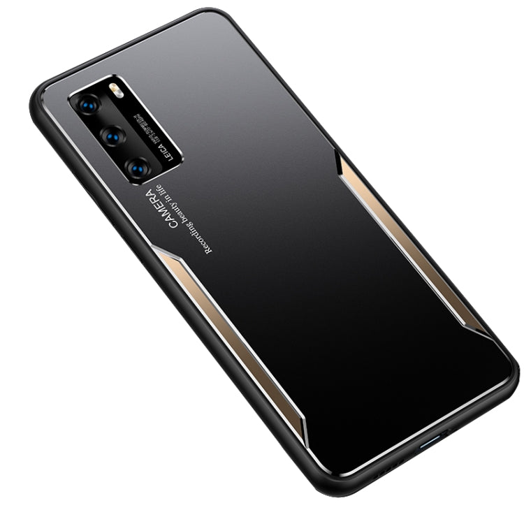 For Huawei P40 Blade Series TPU Frame + Titanium Alloy Sand Blasting Technology Backplane + Color Aluminum Alloy Decorative Edge Mobile Phone Protective Shell