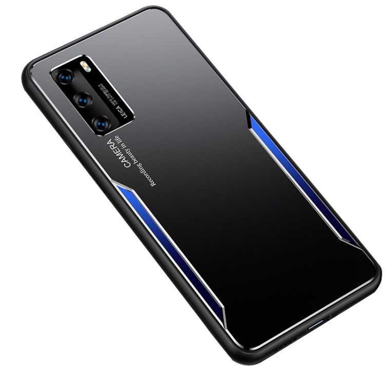 For Huawei P40 Blade Series TPU Frame + Titanium Alloy Sand Blasting Technology Backplane + Color Aluminum Alloy Decorative Edge Mobile Phone Protective Shell