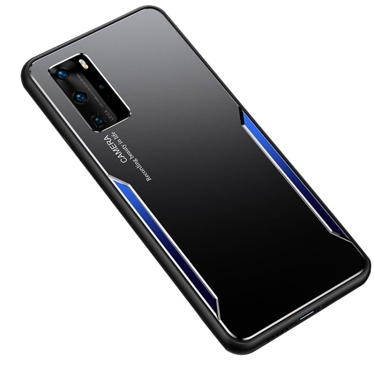 For Huawei P40 Pro Blade Series TPU Frame + Titanium Alloy Sand Blasting Technology Backplane + Color Aluminum Alloy Decorative Edge Mobile Phone Protective Shell