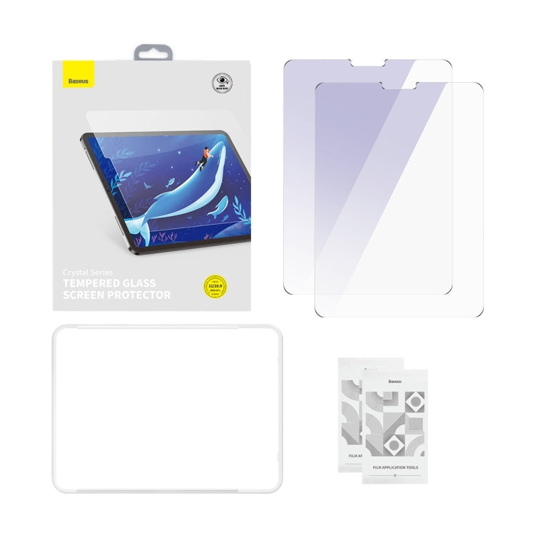 For iPad Pro 11 2018/2020/2021/Air 4/Air 5 10.9 Baseus 2pcs 0.3mm Crystal Ceramic Anti-Blue Light Tempered Film