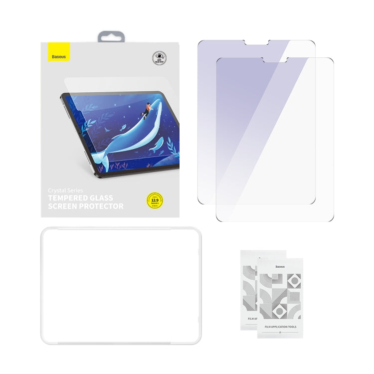 For iPad Pro 12.9 2018/2020/2021 Baseus 2pcs 0.3mm Crystal Ceramic Anti-Blue Light Tempered Film