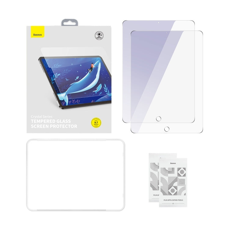 For iPad 9.7 Baseus 2pcs 0.3mm Crystal Ceramic Anti-Blue Light Tempered Film