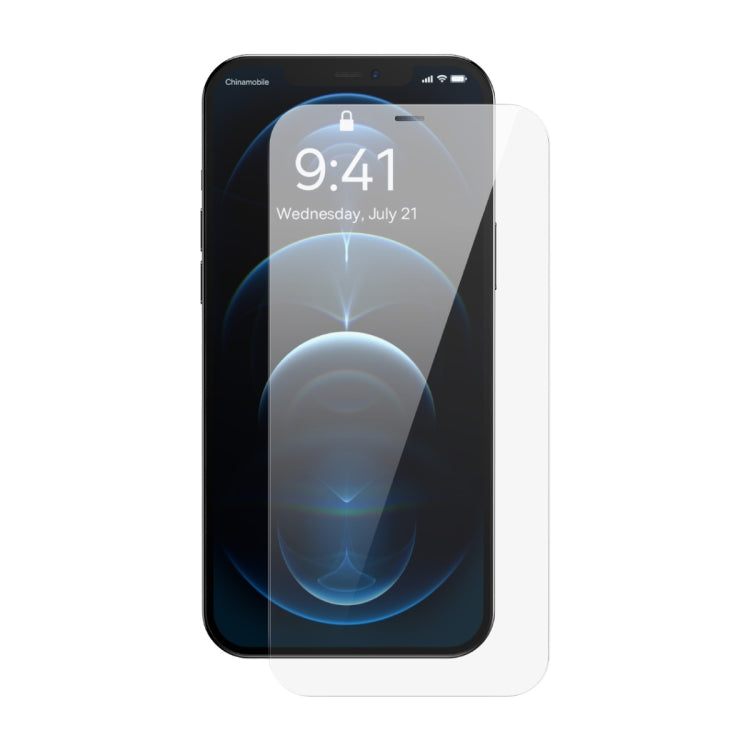 For iPhone 12 Pro Max Baseus 0.3mm Crystal HD Tempered Glass Screen Protector with Dust Filter