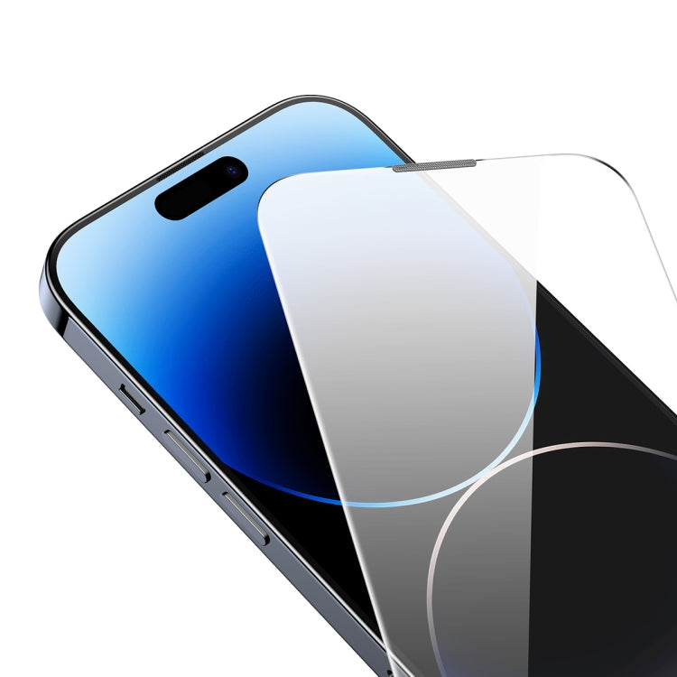 For iPhone 14 Pro Max Baseus 0.3mm Crystal HD Tempered Glass Screen Protector with Dust Filter
