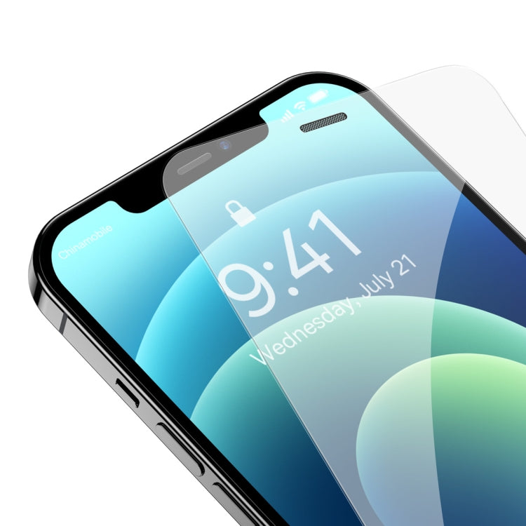 For iPhone 12/12 Pro 2pcs Baseus 0.3mm Crystal HD Tempered Glass Screen Protector with Dust Filter