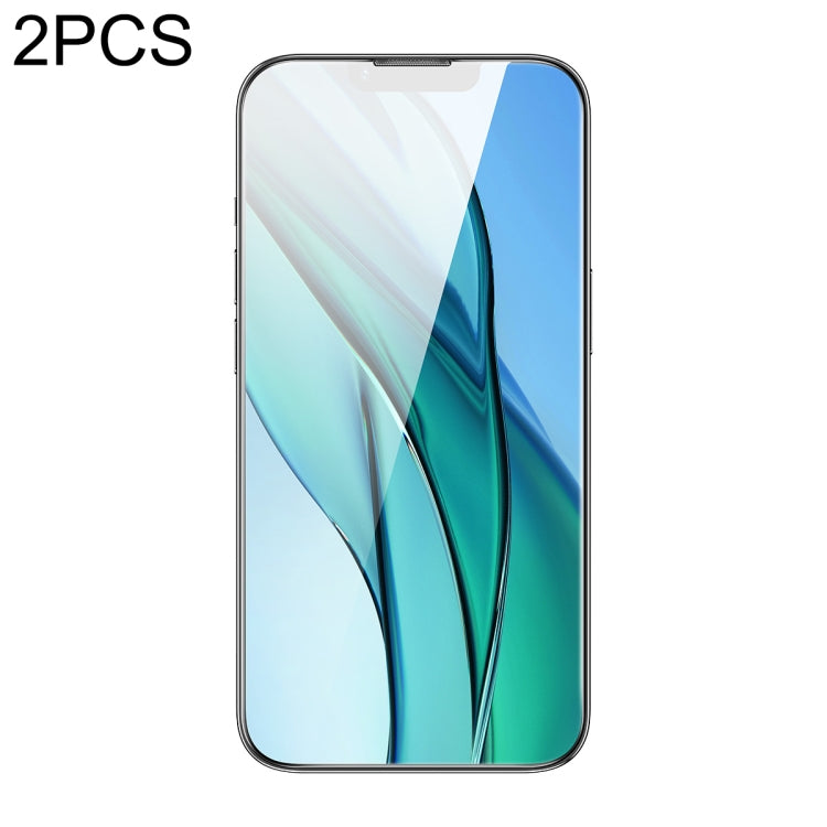 For iPhone 14 / 13 Pro / 13 2pcs Baseus 0.3mm Crystal HD Tempered Glass Screen Protector with Dust Filter