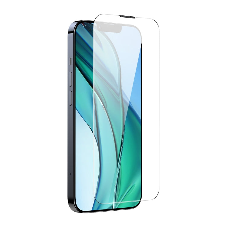 For iPhone 14 / 13 Pro / 13 2pcs Baseus 0.3mm Crystal HD Tempered Glass Screen Protector with Dust Filter