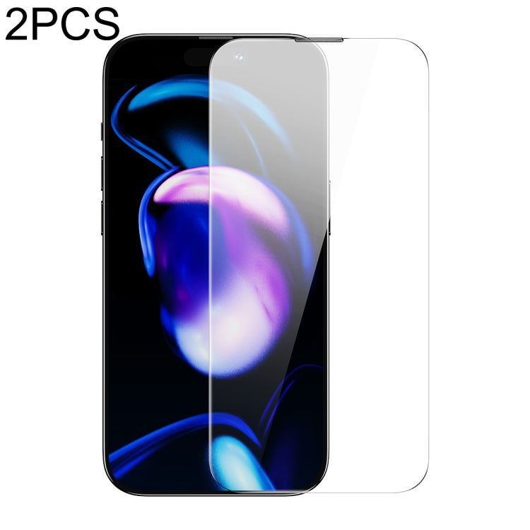 For iPhone 14 Pro 2pcs Baseus 0.3mm Crystal HD Tempered Glass Screen Protector with Dust Filter