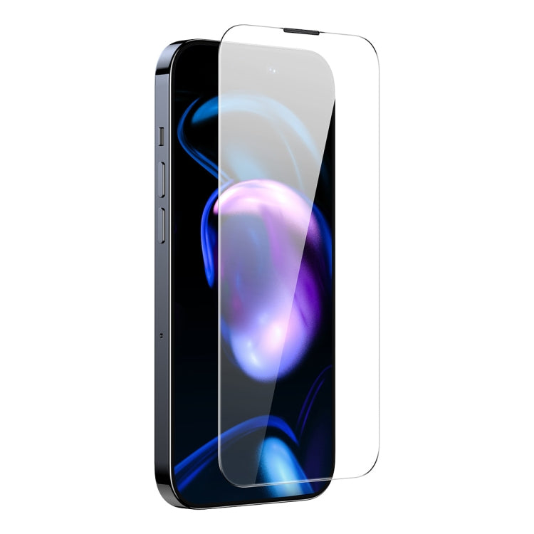 For iPhone 14 Pro 2pcs Baseus 0.3mm Crystal HD Tempered Glass Screen Protector with Dust Filter