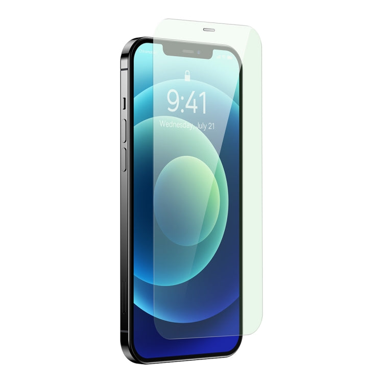 For iPhone 12/12 Pro Baseus 0.3mm Eye-Protection Crystal Tempered Glass Screen Protector with Dust Filter