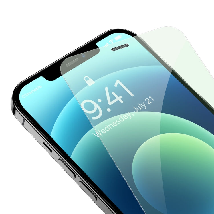 For iPhone 12/12 Pro Baseus 0.3mm Eye-Protection Crystal Tempered Glass Screen Protector with Dust Filter