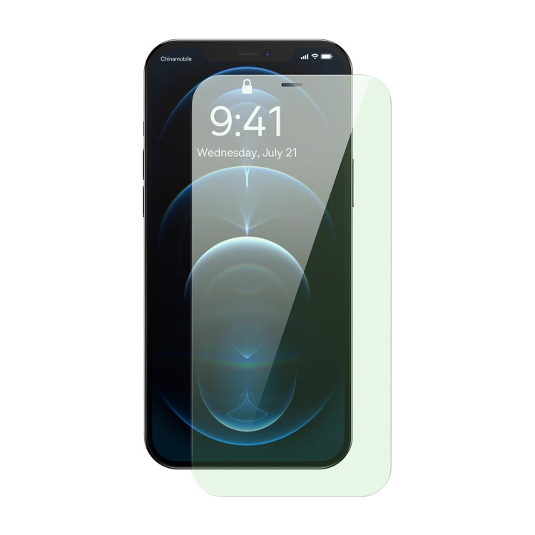 For iPhone 12 Pro Max Baseus 0.3mm Eye-Protection Crystal Tempered Glass Screen Protector with Dust Filter