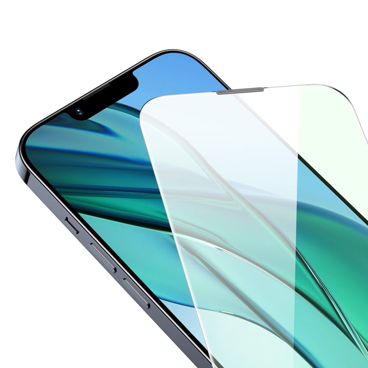 For iPhone 14 / 13 Pro / 13 Baseus 0.3mm Eye-Protection Crystal Tempered Glass Screen Protector with Dust Filter