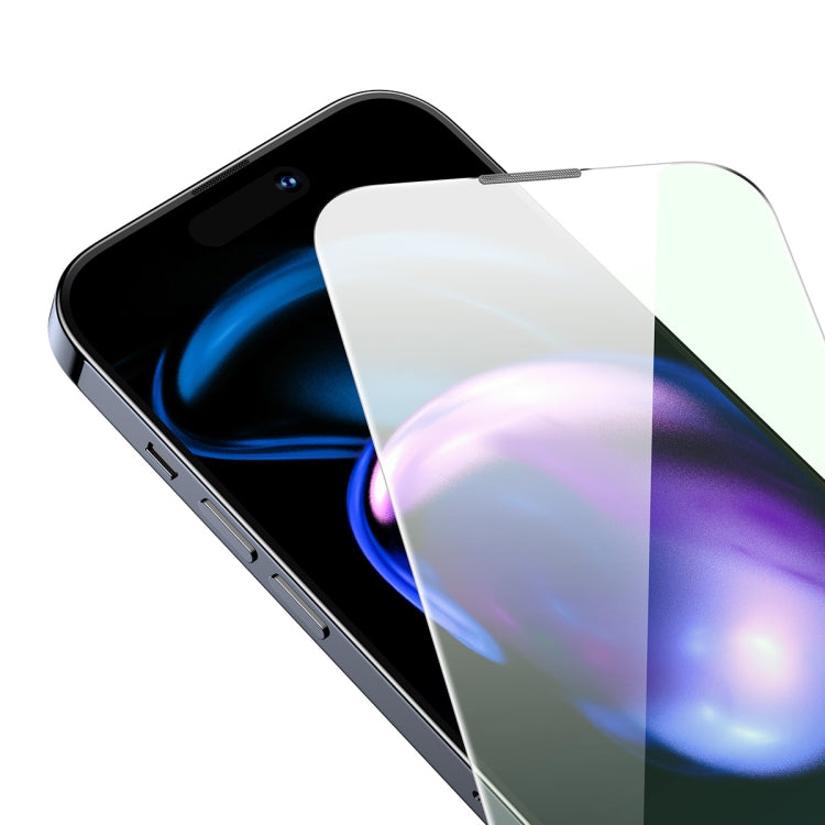 For iPhone 14 Pro Baseus 0.3mm Eye-Protection Crystal Tempered Glass Screen Protector with Dust Filter
