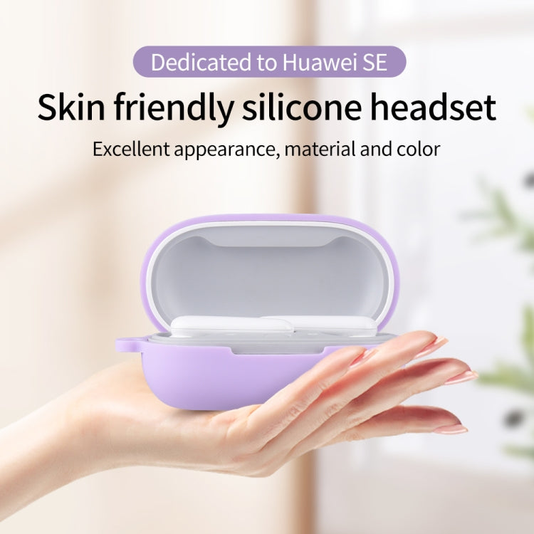 For Huawei FreeBuds SE Pure Color Bluetooth Earphone Silicone Case with Hook