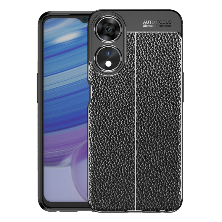 For OPPO A58 Litchi Texture Shockproof TPU Phone Case