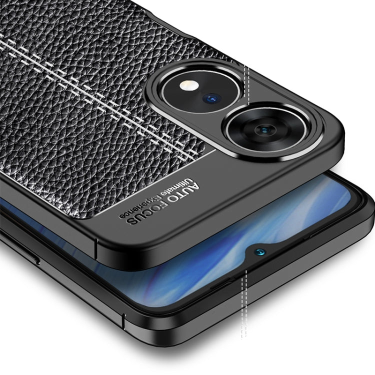 For OPPO A58 Litchi Texture Shockproof TPU Phone Case