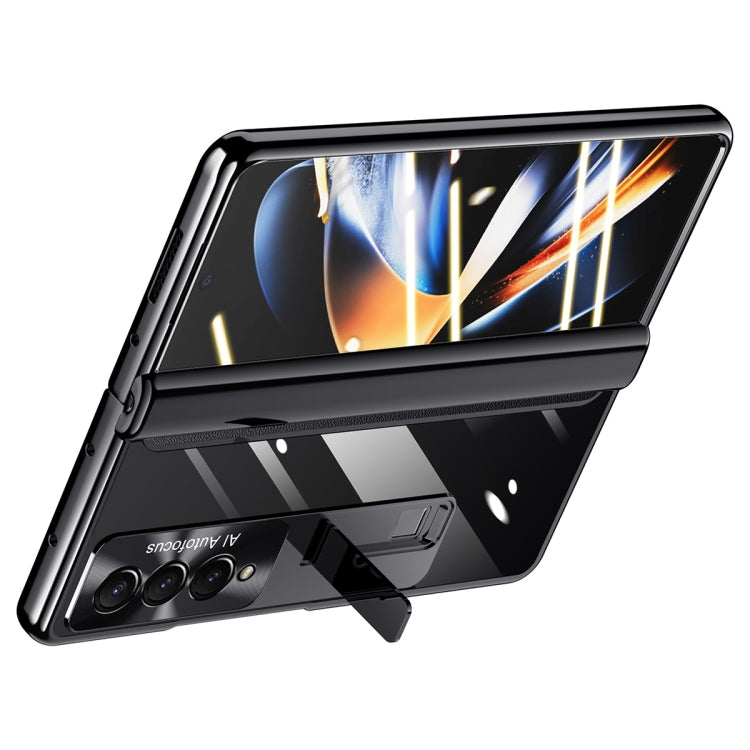 For Samsung Galaxy Z Fold4 Full Body Electroplating Hinge Phone Case(Black)