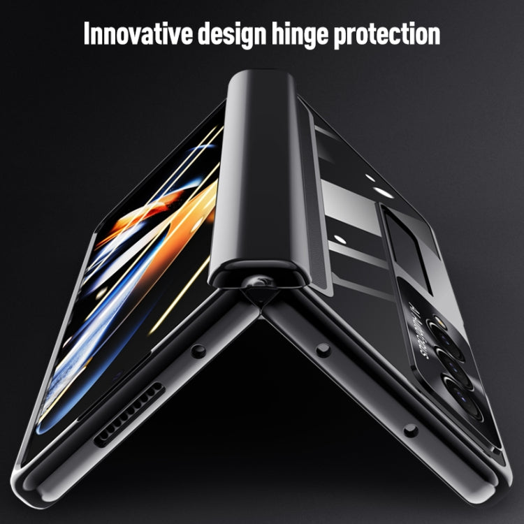 For Samsung Galaxy Z Fold4 Full Body Electroplating Hinge Phone Case(Black)