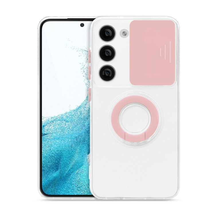 For Samsung Galaxy S23 5G Sliding Camera Cover Design Phone Case with Ring Holder
