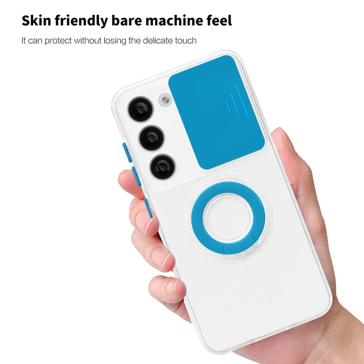 For Samsung Galaxy S23 5G Sliding Camera Cover Design Phone Case with Ring Holder