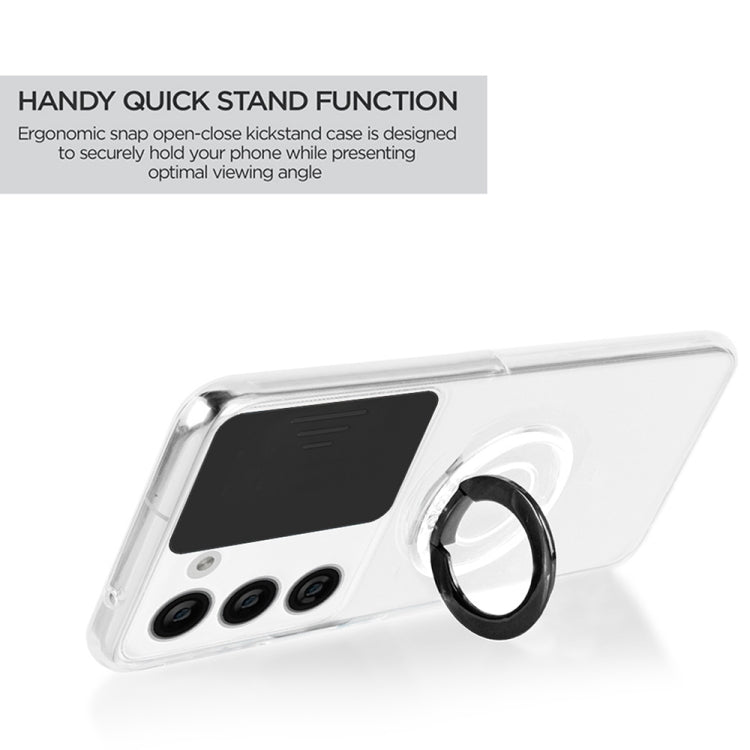 For Samsung Galaxy S23 5G Sliding Camera Cover Design Phone Case with Ring Holder