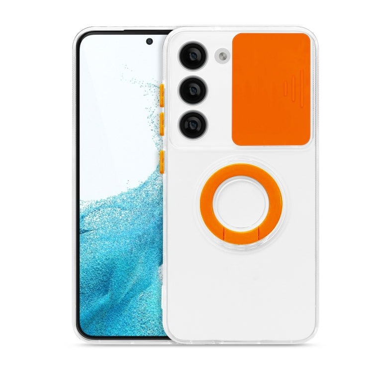 For Samsung Galaxy S23+ 5G Sliding Camera Cover Design Phone Case with Ring Holder
