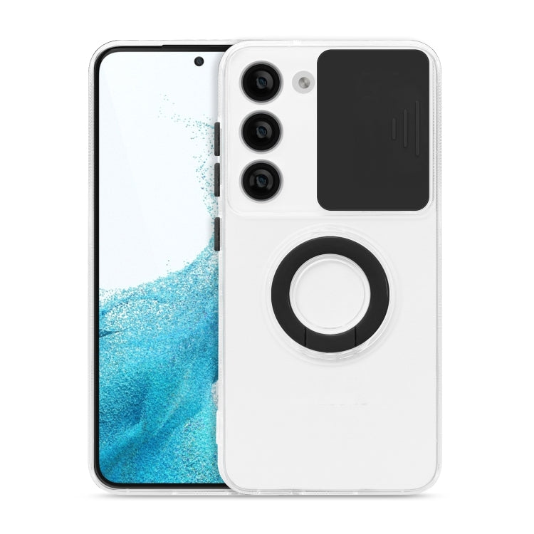 For Samsung Galaxy S23+ 5G Sliding Camera Cover Design Phone Case with Ring Holder