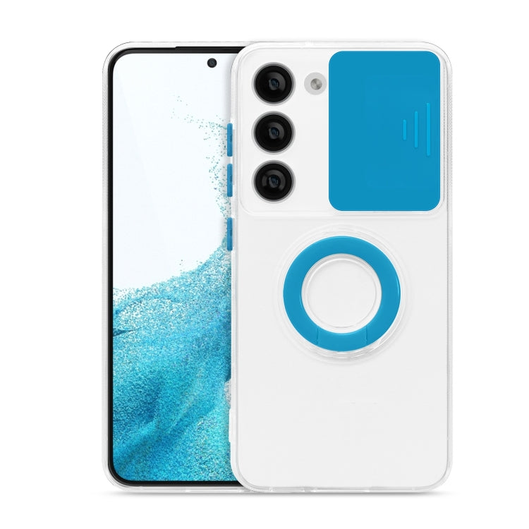For Samsung Galaxy S23+ 5G Sliding Camera Cover Design Phone Case with Ring Holder