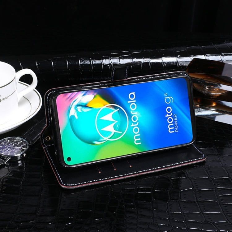For Motorola Moto G8 Power idewei Crocodile Texture Horizontal Flip Leather Case with Holder & Card Slots & Wallet