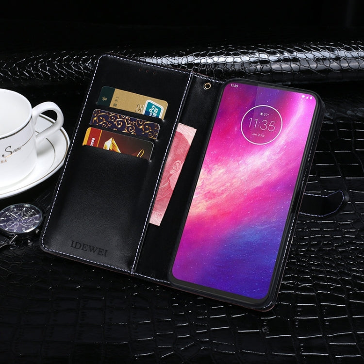 For Motorola One Hyper idewei Crocodile Texture Horizontal Flip Leather Case with Holder & Card Slots & Wallet