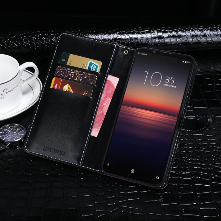 For Sony Xperia 1 II idewei Crocodile Texture Horizontal Flip Leather Case with Holder & Card Slots & Wallet