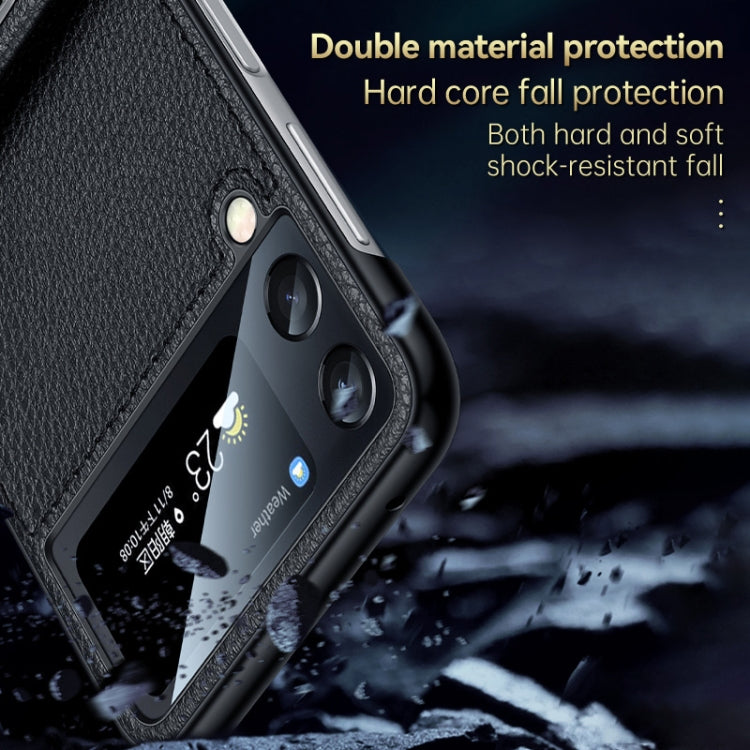 For Samsung Galaxy Z Flip4 SULADA Invisible Bracket Leather Back Cover Phone Case