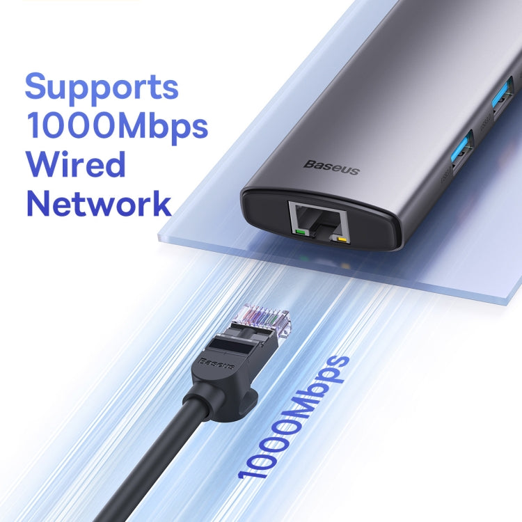 Baseus StarJoy Multifunctional 8-Port USB-C / Type-C HUB Adapter(Grey)