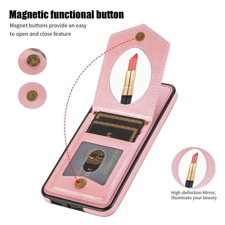 For Samsung Galaxy S20 FE Rhombic Texture RFID Phone Case with Lanyard & Mirror